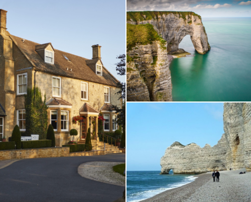 Dramatic Cliffs, Hidden Caves & Beautiful Sea Views Etretat, France cover photo collage