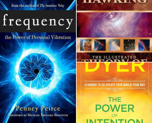 "Books you may find in my reading nook or night stand that bring me joy." cover photo collage