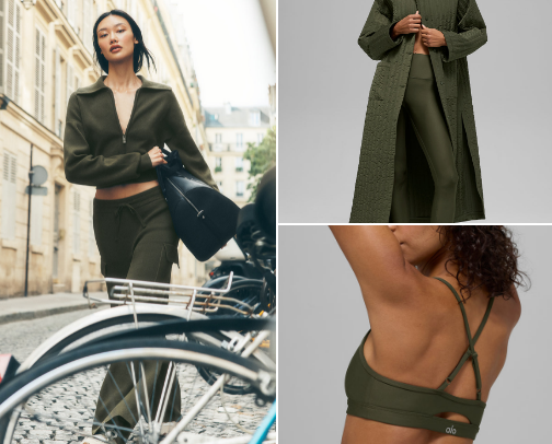 Alo’s 🫒green basics cover photo collage