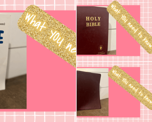 Books, journals and bibles cover photo collage
