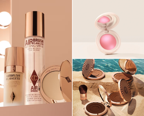 glowy makeup products cover photo collage