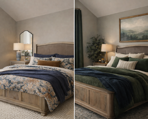 My good friend’s bedroom refresh! cover photo collage