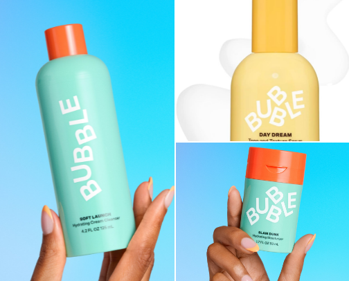 Bubble skincare cover photo collage