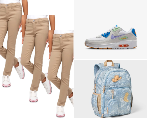 Back to school clothing trendy outfits cover photo collage