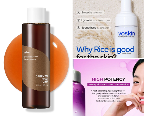 Recommended Korean toners according to your skin type cover photo collage