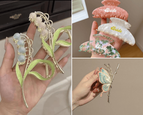 Hair claw clips cover photo collage