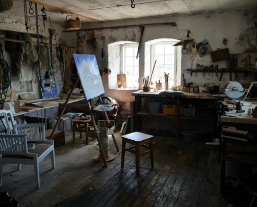 Artist’s dream studio cover photo collage