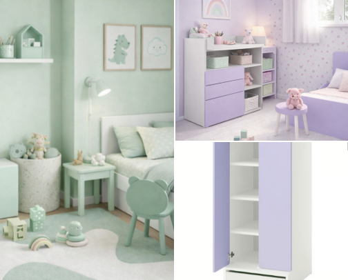 Muebles infantiles de IKEA que sí aprovechan el espacio (bonitos y funcionales) 🧸🛏️🪑 cover photo collage