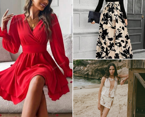 Summer dresses , skirts and maternity wear cover photo collage