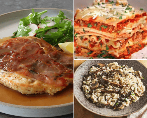 Recipies for Italian food cover photo collage