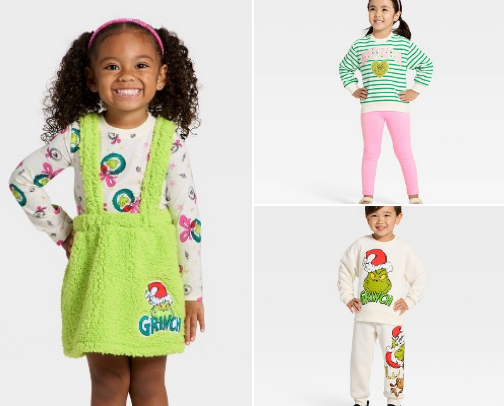 Target grinch outfits for kids cover photo collage