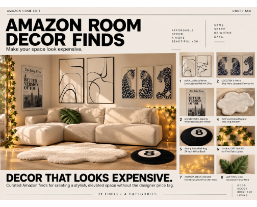 Amazon Room Decor Finds Under $50 cover photo collage
