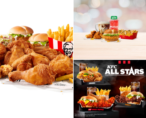 Fast food restaurants cover photo collage