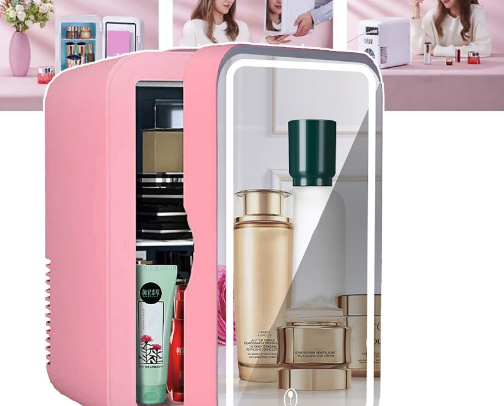 8l portable beauty mini Refrigerator for skincare cosmetics cooling cover photo collage