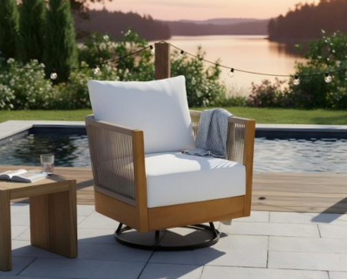 Swivel Patio Accent Chair cover photo collage