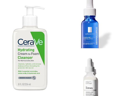 Skincare recommendations for dry skin cover photo collage