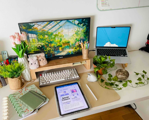 My work setup during my PhD cover photo collage