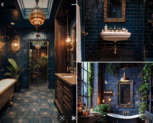 Dark || Blue Bathroom 🚿🌊 cover photo collage