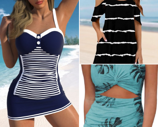 Women's Swimsuits and Beach Attire cover photo collage