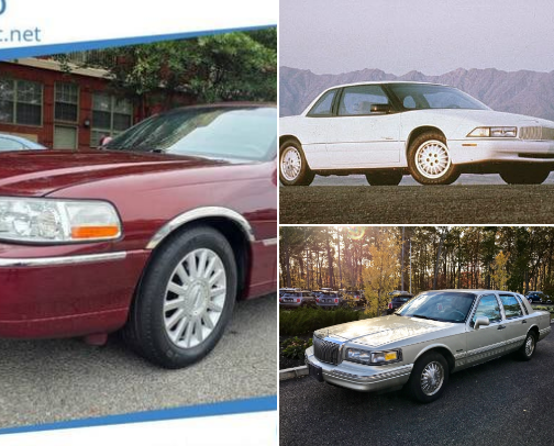Cars to buy off your grandma, just plain power sedans worth some time. cover photo collage
