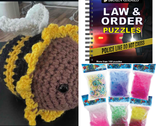 crafting-crochet, mirror etching, brain games books cover photo collage