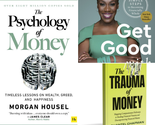 Books to heal your relationship with money 💚✨ cover photo collage
