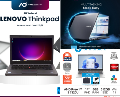 Laptop berkualitas yang lagi banyak dicari cover photo collage