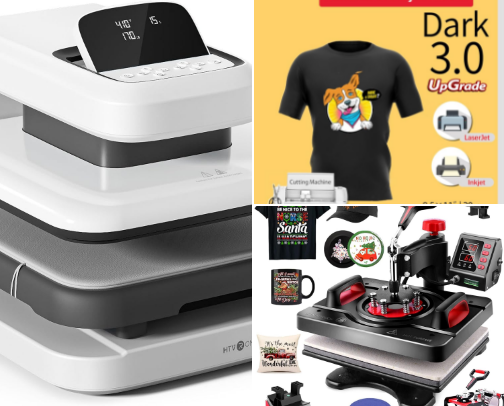 Heat presses & accessories cover photo collage