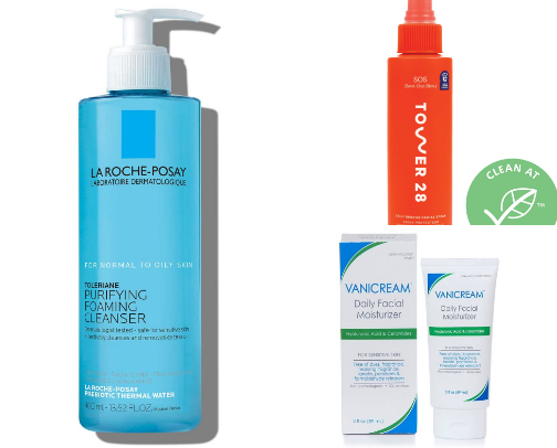 Skincare routine for acne prone skin cover photo collage