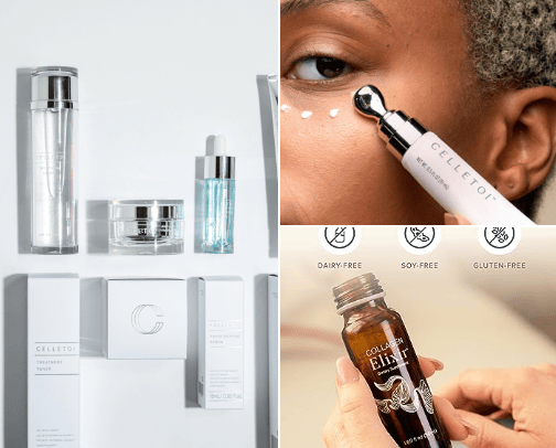 Can't live without skincare products cover photo collage