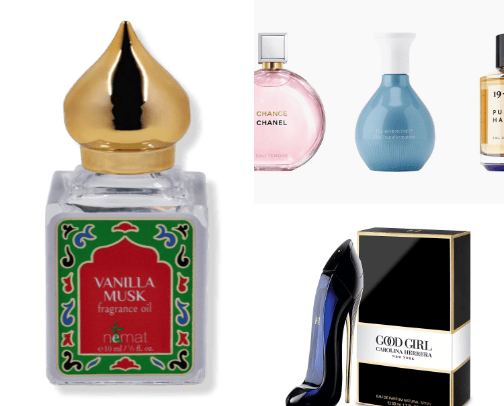 Fragrances on the low cover photo collage