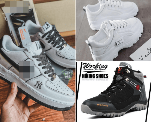 sneaker pria wanita dan anak-anak cover photo collage