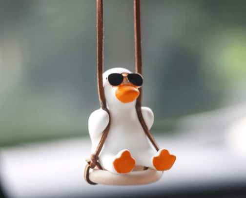 Cute Swing Duck, Car Rearview Mirror Pendant, Little duck car swing ornament, Duck Pendant Car Ornament, Car Dashboard Decor, Toddler Toys cover photo collage