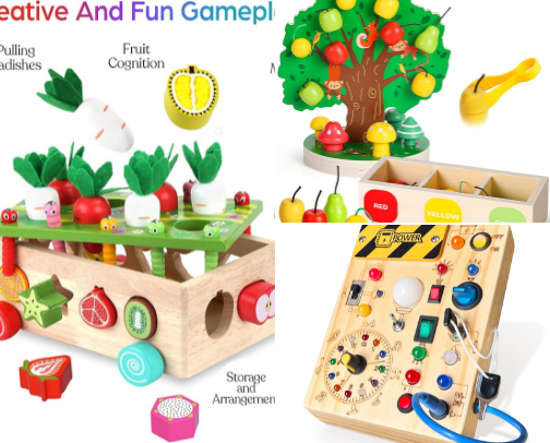 Educational Toys (Montessori & Kinetic Sand) cover photo collage