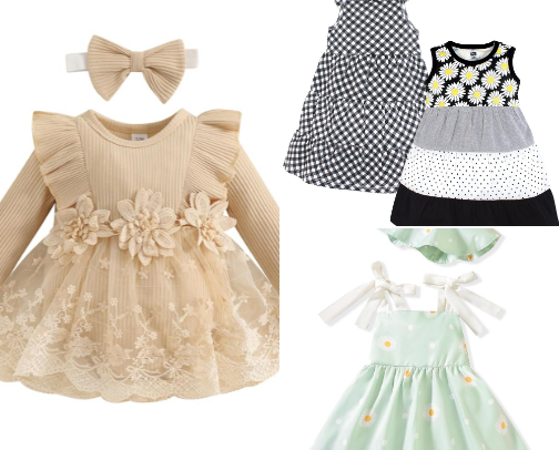 Trendy & Elegant Baby Dresses – From Everyday to Special Events cover photo collage