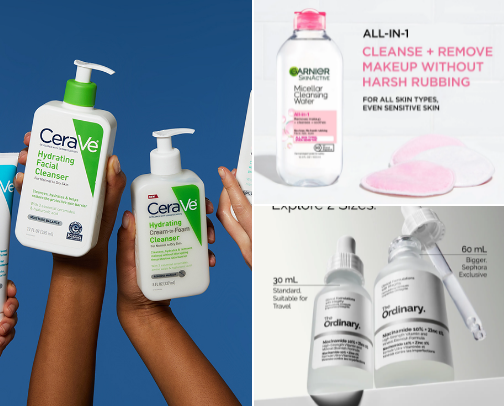 night routine for those who don’t know their skin type 🌃🧖🏼‍♀️🌙✨ cover photo collage
