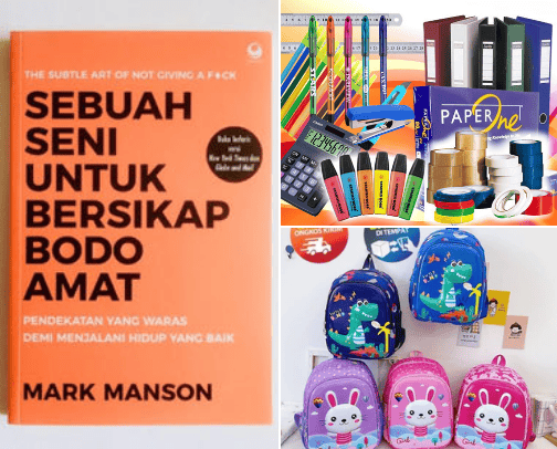 recommendations for books and school and office supplies cover photo collage