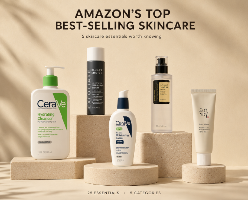 Amazon's Top Best-Selling Skincare Products cover photo collage
