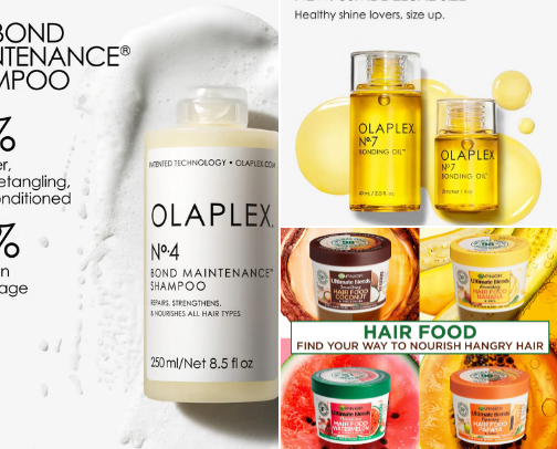 Hair care products for curly hair cover photo collage