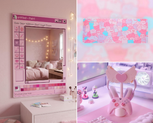 My Dream Pink Gaming Setup cover photo collage