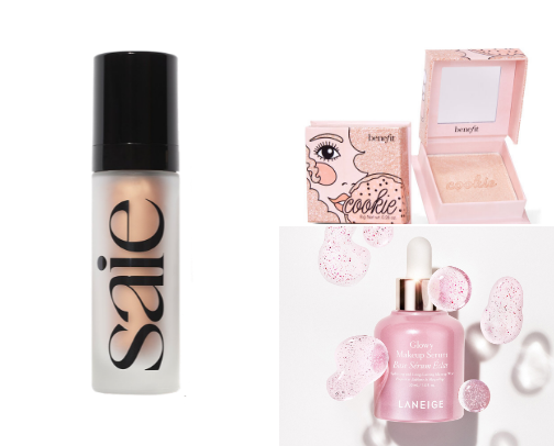 Glowy girl makeup cover photo collage