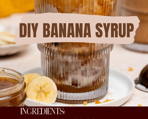 Banana Syrup Coffee Recipe cover photo collage
