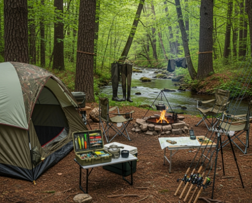 Camping Gear for Fishing cover photo collage