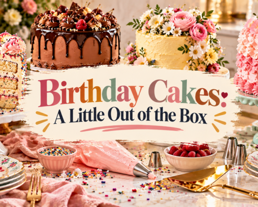 Birthday Cakes: A Little Out of the Box cover photo collage