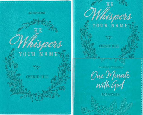 Devotional picks: He Whispers Your Name 365 Devotions for Women - Hope and Comfort to cover photo collage