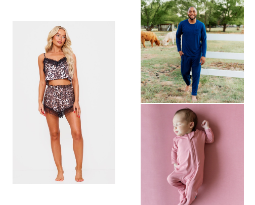Pajamas for the whole family cover photo collage