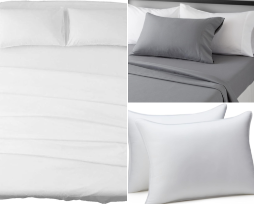Bedding Essentials: Sheets, Pillows & Cozy Blankets cover photo collage