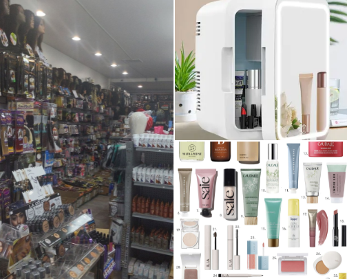 Beauty products cover photo collage