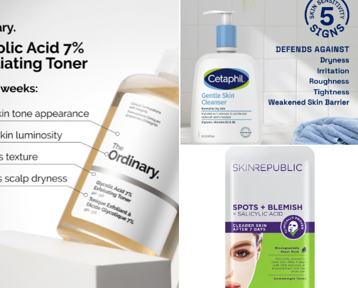 glow up !  skincare cover photo collage