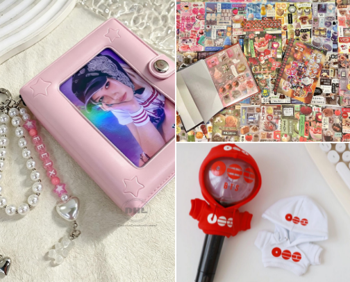 Cute K-Pop & Stationery Essentials 🌸 cover photo collage